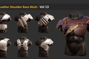 Artstation – 25 Leather Shoulder Base Mesh – Vol 13  C5446