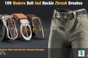 Artstation – 109 Modern Belt And Buckle Zbrush Brushes   C5447