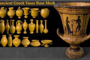 Artstation – 25 Ancient Greek Vases BASE MESH   C5448