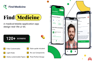 UI8 – Find Medicine Mobile App Ui Kit Design U1056