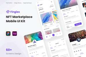 UI8 – Fingies – NFT Marketplace Mobile App UI Kit U1057