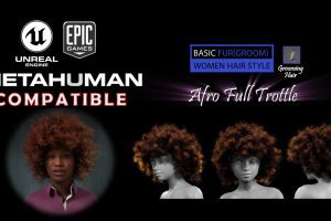 Unreal Engine – Afro Full Throttle Grooming Real-Time Hairstyle UE539