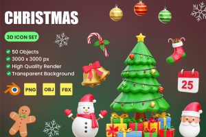 UI8 –Chinese Christmas 3D Icon Illustrations U1215
