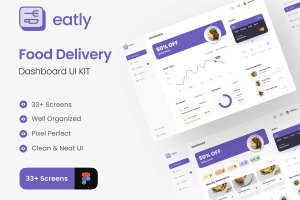 UI8 – Eatly – Food Deilvery Dashboard UI KIT U1358