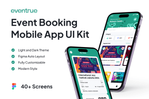 UI8 – Eventrue – Event Boking Mobile App UI KIT U1365