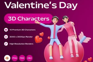 UI8 – Valentine’s Couple 3D Character Illustration U1319