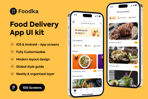 UI8 – Foodka – Food Delivery App UI kit U1377