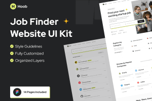 UI8 – Hoob – Job Finder Website UI Kit U1385