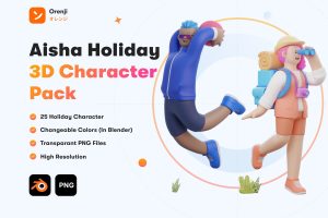 UI8 – Aisha – Holiday 3D Character Pack U1337