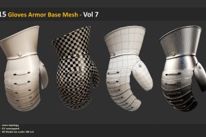 Artstation – 15 Gloves Armor Base Mesh – Vol 7 C5453