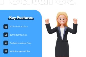 UI8 – Business Woman 3D Character U1346