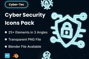 UI8 – Cyber-Tec | Cyber Security 3D Icon Pack U1354