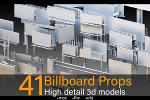 Artstation – 41 Billboard Props- High detail 3d models C5458