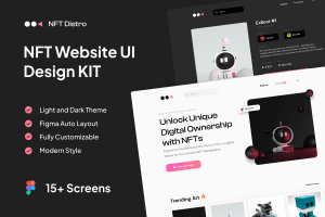 UI8 – NFT Distro – NFT Website UI Design KIT U1406