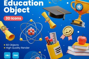 UI8 – Education Object 3D Icons U1362