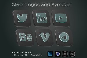 UI8 – Glass Logos and Symbols U1380