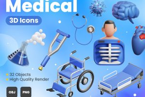 UI8 – Medical 3D Icons U1400