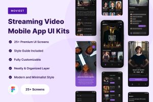 UI8 – Moviest – Streaming Video Mobile App UI Kits U1405