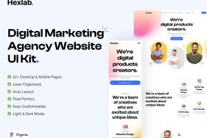 UI8 – HexLab – Digital Marketing Agency Website UI Kit U1253