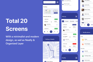 UI8 – Quicker – Courier Service App UI Kit U1301