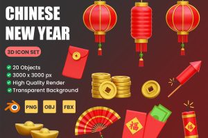 UI8 – Chinese New Year 3D Icon Illustrations U1213