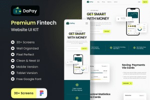 UI8 – DaPay – Fintech Landing Page UI KIT U1221