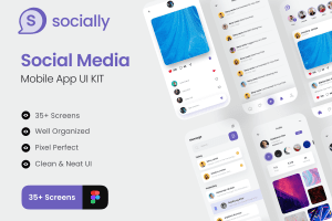 UI8 – Socially – Social Media App UI Kit U1311