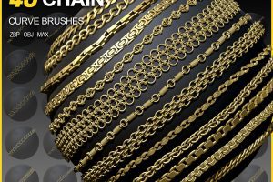 Artstation – 40 Chain Curve Brushes   C5513