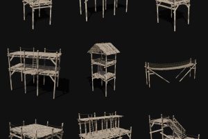 Cgtrader– HARBOR HARBOUR PIER CONSTRUCTION DOCKS BRIDGE PORT AAA BUILDER VR / AR / low-poly 3d model   C5531