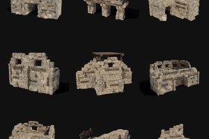 cgtrader– CASTLE RUIN WALLS TOWER WALL WATCHTOWER CONSTRUCTION COLLECTION C5533