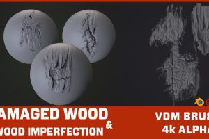 artstation– 50 VDM +4kAlpha Damaged Wood -Imperfections Vol 1 C5537