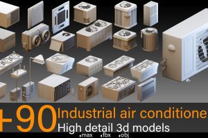 Artstation– +90 Industrial air conditioners- Kitbash- High detail 3d models C5553