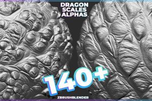 Artstation – 140+ Dragon Scales Alphas for ZBrush (Displacement map) vol.4 C5508