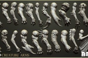 Artstation – 25 Creature arms 3D model ZTL+OBJ+STL  C5502