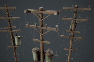 cgtrader – Power Pole Set PBR Game Ready Low-poly 3D model C5570