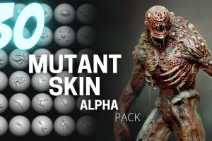 Artstation – 30 Mutant Skin Alphas – Custom made Skin Alphas to use in ZBrush C5590