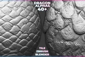 Artstation – 40+ Dragon Skin Tileable Alphas for ZBrush vol.3 C5591