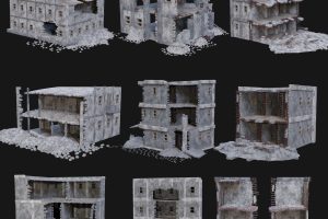 cgtrader – BUILDING POSTAPO POST APO DESTROYED ARCHITECTURE OLD RUIN CITY Low-poly 3D model C5597