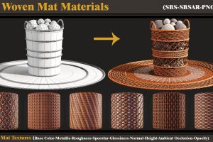 Artstation – 20 Woven Mat Materials + Textures (VOL 2)  C5577