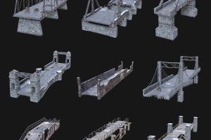 Artstation – BRIDGE POSTAPO POST APO ROAD RAIL RIVER PASSING COLLECTION PACK C5584