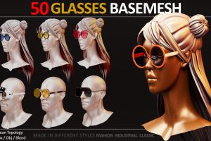 Artstation – 50 GLASSES BASEMESH (Vol 1 )  C5575