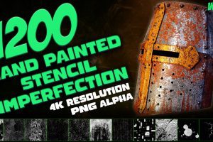 1200 Hand Painted Alpha Seamless and Tileable Stencil Imperfections (MEGA Pack) – Vol 11 C5627