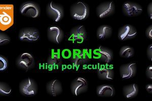 45 HORNS high poly sculpts 3D model  C5630
