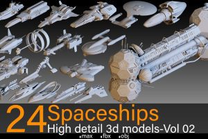 24 Spaceships- Vol 02- High detail 3d models C5631