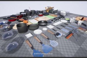 Unreal Engine – Interior Game Kitchen Stuff Equipment Props v 01 UE6107