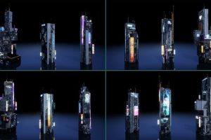 Unreal Engine – Scifi Cyberpunk Futuristic building Bundle UE6023