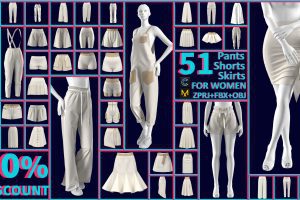 Artstation – 51 PANTS, SHORTS, SKIRTS FOR WOMEN  C5731