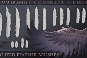 Artstation – Stylized Feather IMM brushes (ZBrush 2019.1 and higher)   C5732