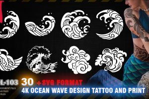 30 4K OCEAN WAVE DESIGN VECTORS AND ALPHA – HIGH END QUALITY RES – (ALPHA & TRANSPARENT & SVG VECTOR) – VOL103 C5680