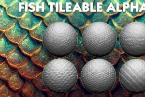 Artstation – 25 Fish, Dragon Skin Alphas for ZBrush (Tileable)   C5734